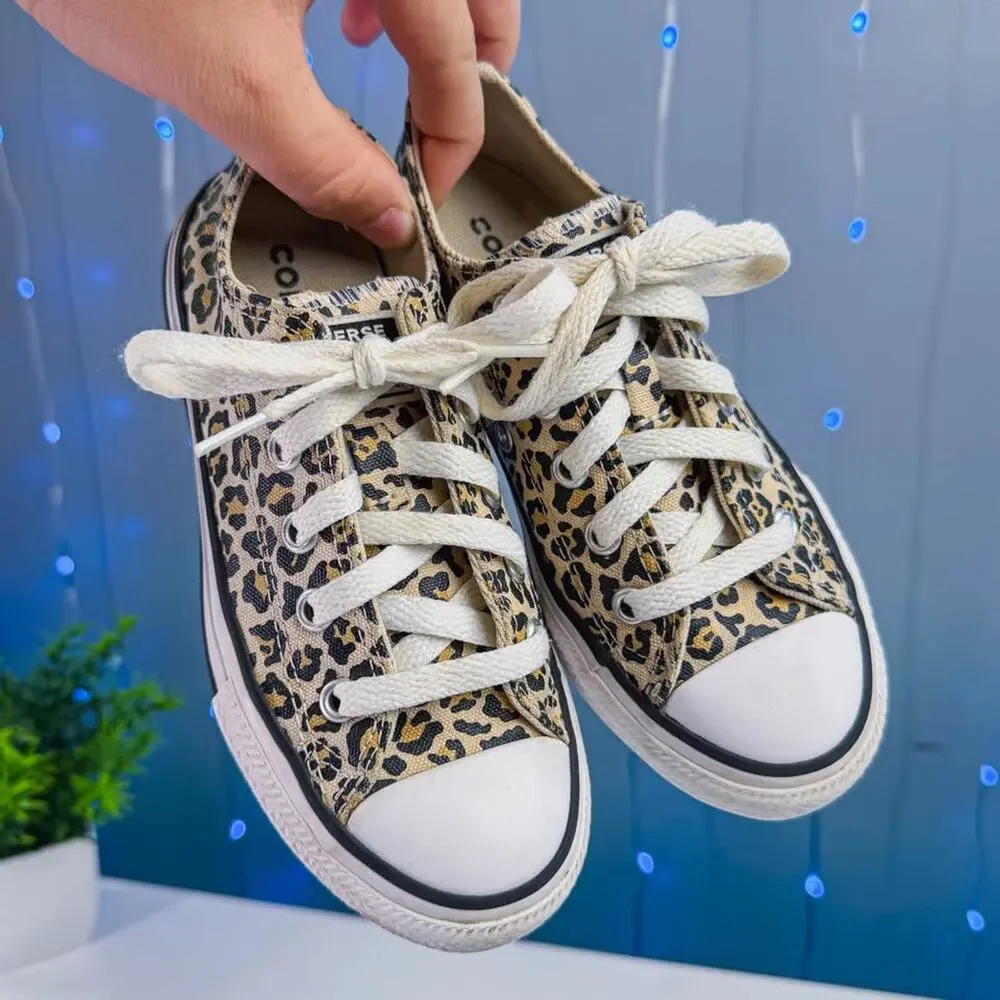 Converse All Star Leopard Print Shoes – Kids Size 12